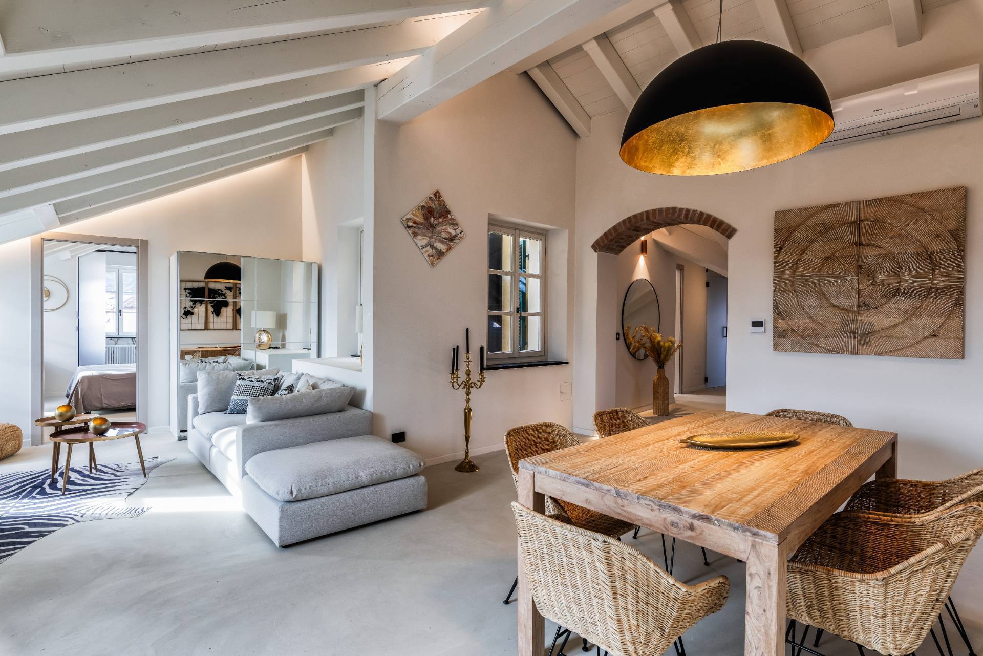 Very rare penthouse with a wide panoramic terrace and private tower for sale in the historic centre of Albenga