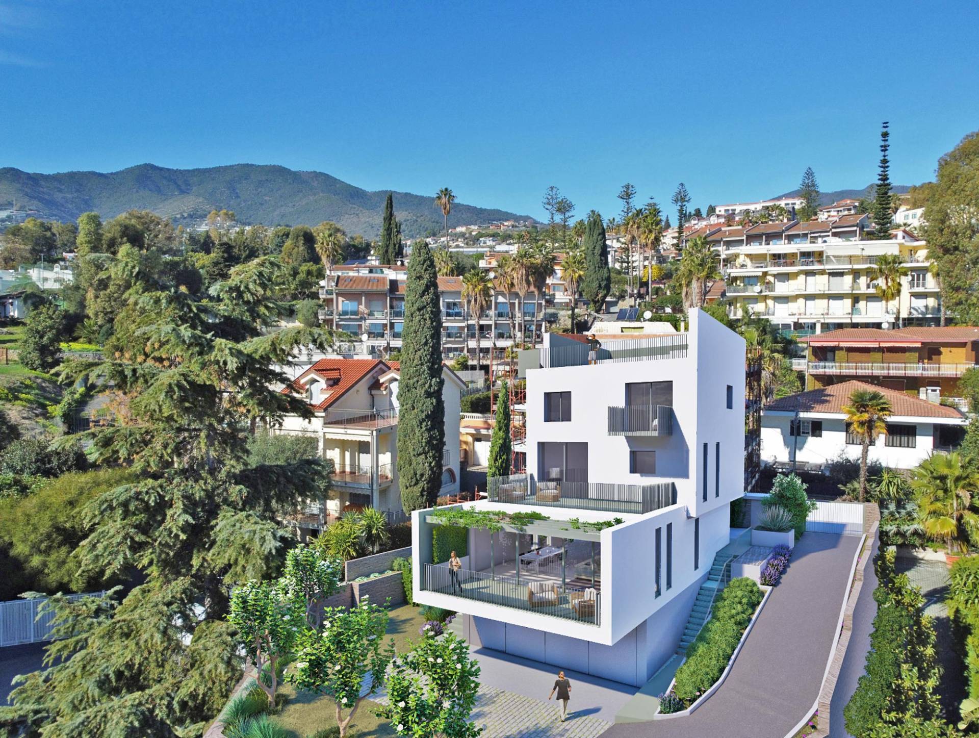 Modern Villa in phase of construction with sea view for sale in San Remo