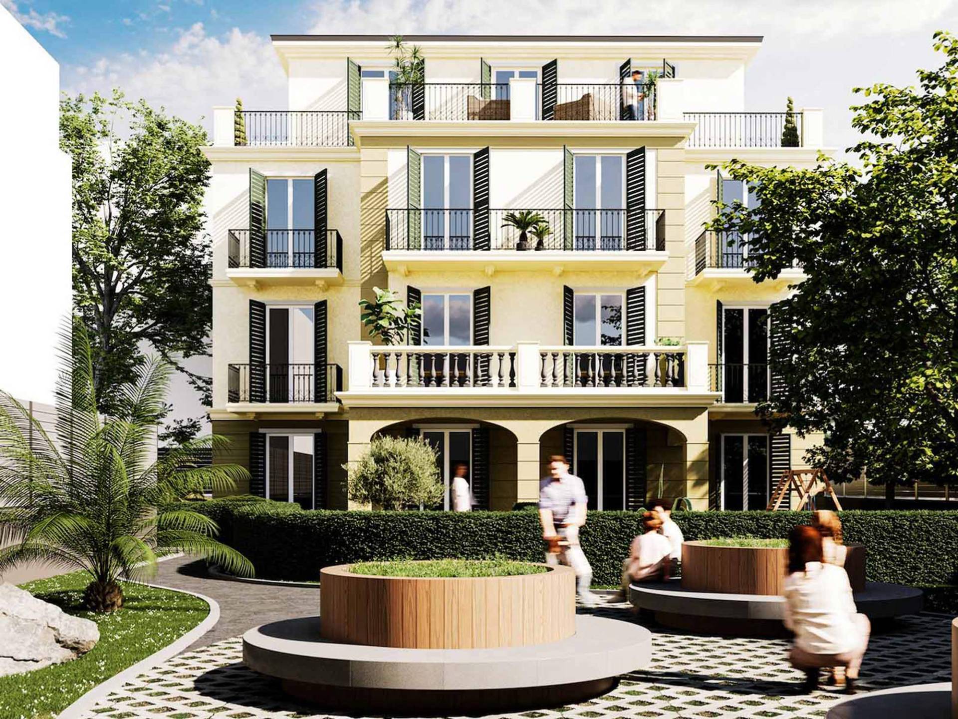 Bordighera, luxurious one bedroom apartment for sale in Villa Nouveau, an exclusive building under construction made by only 7 apartments for sale nestled in the heart of Bordighera