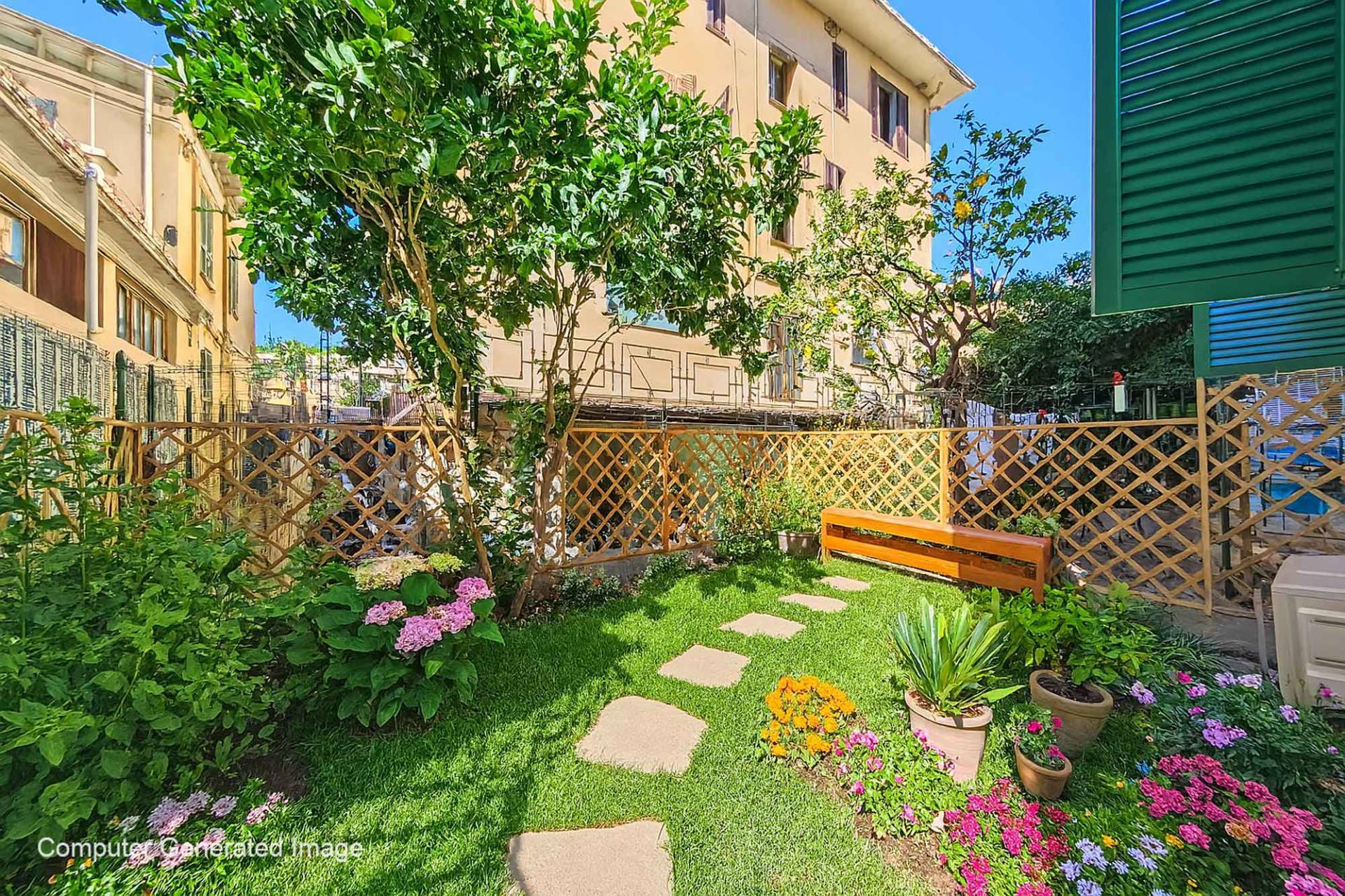 Renovated one bedroom apartment for sale in Bordighera, centrally located with a private garden