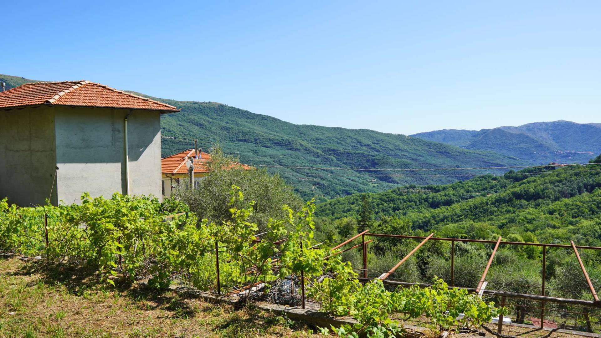 Large country house with private garden, storage room and garage for sale in Borgomaro