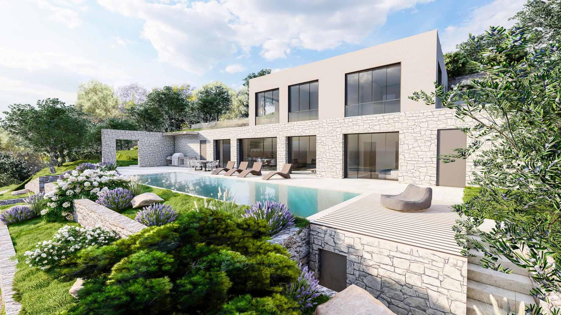 Dolceacqua land plot for sale with approved project for a contemporary villa Dolceacqua land plot for sale with approved project for a contemporary villa