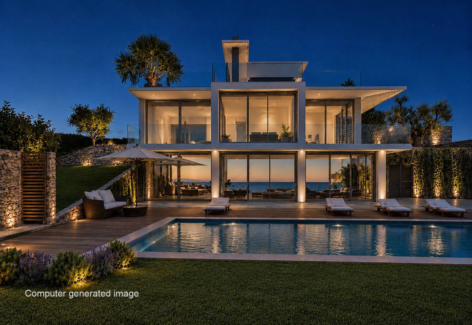 San Remo, modern Villa in phase of construction with swimming pool and sea view