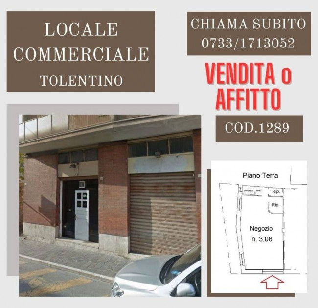 Locale commerciale in Affitto/Vendita a Tolentino