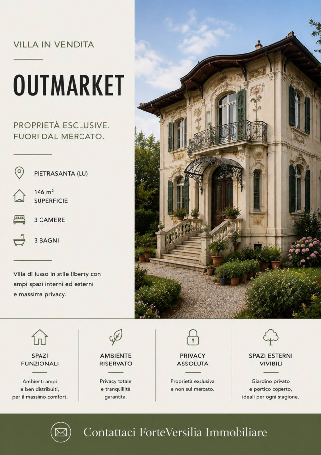 villa liberty s.detached for sale in Pietrasanta